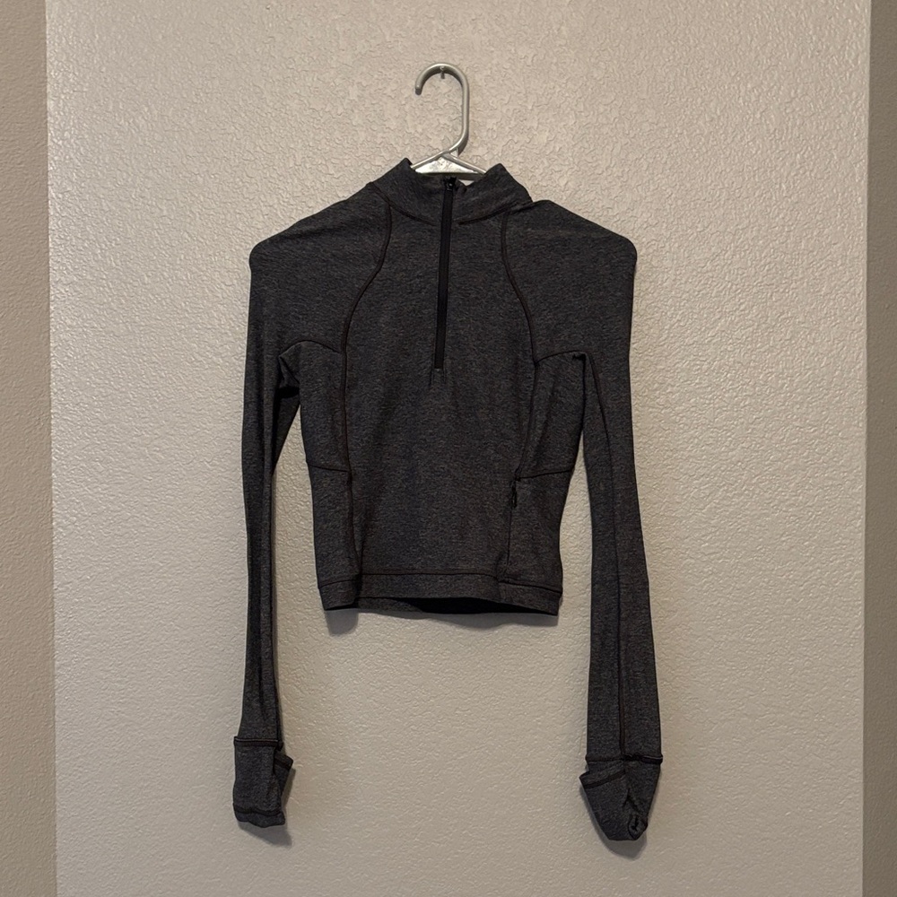 Women's Lululemon Dark Grey Long Sleeve Crop Jacket